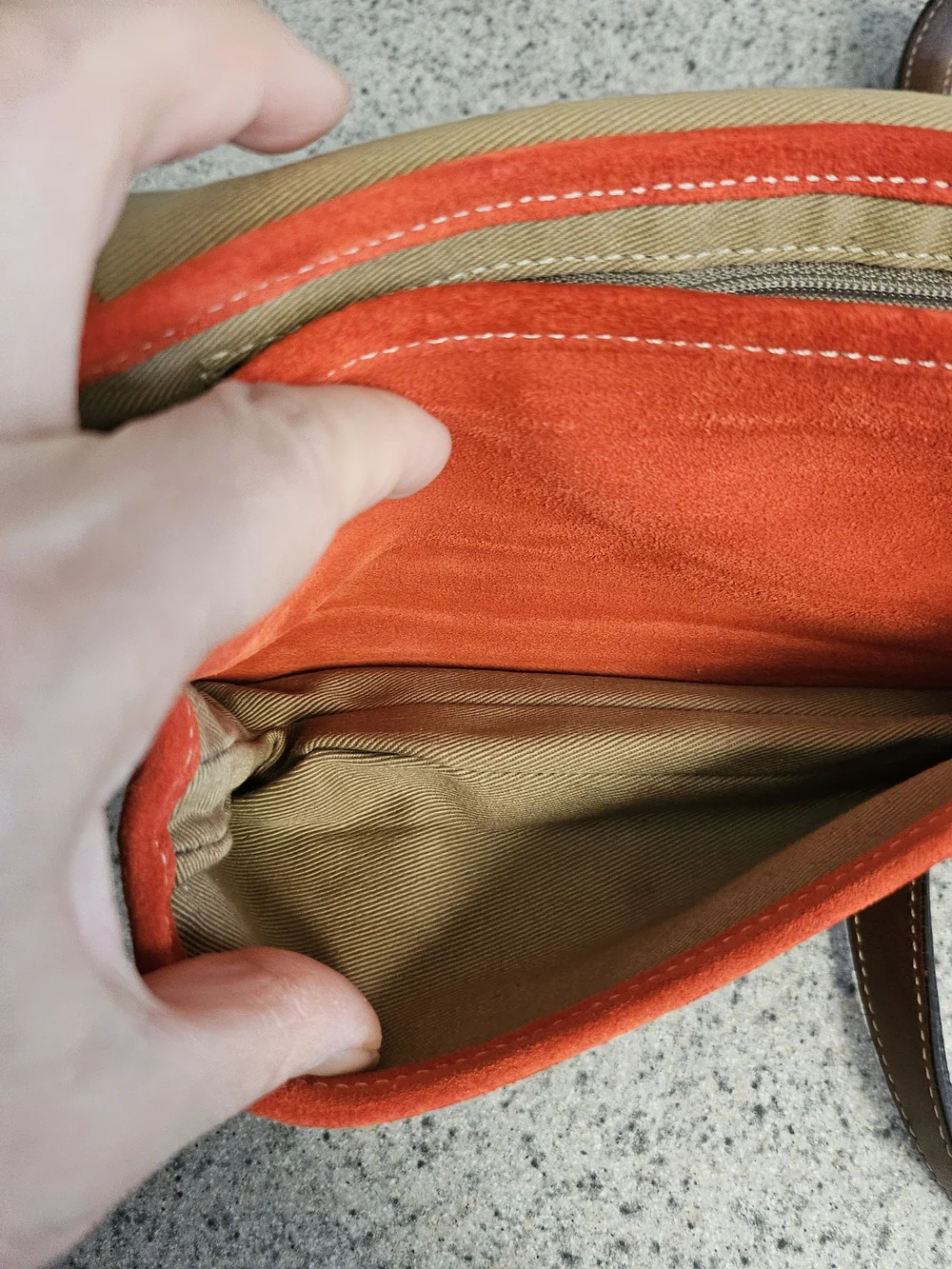 Coach Vintage Y2K Orange Suede Crossbody Bag (F3O-9358)